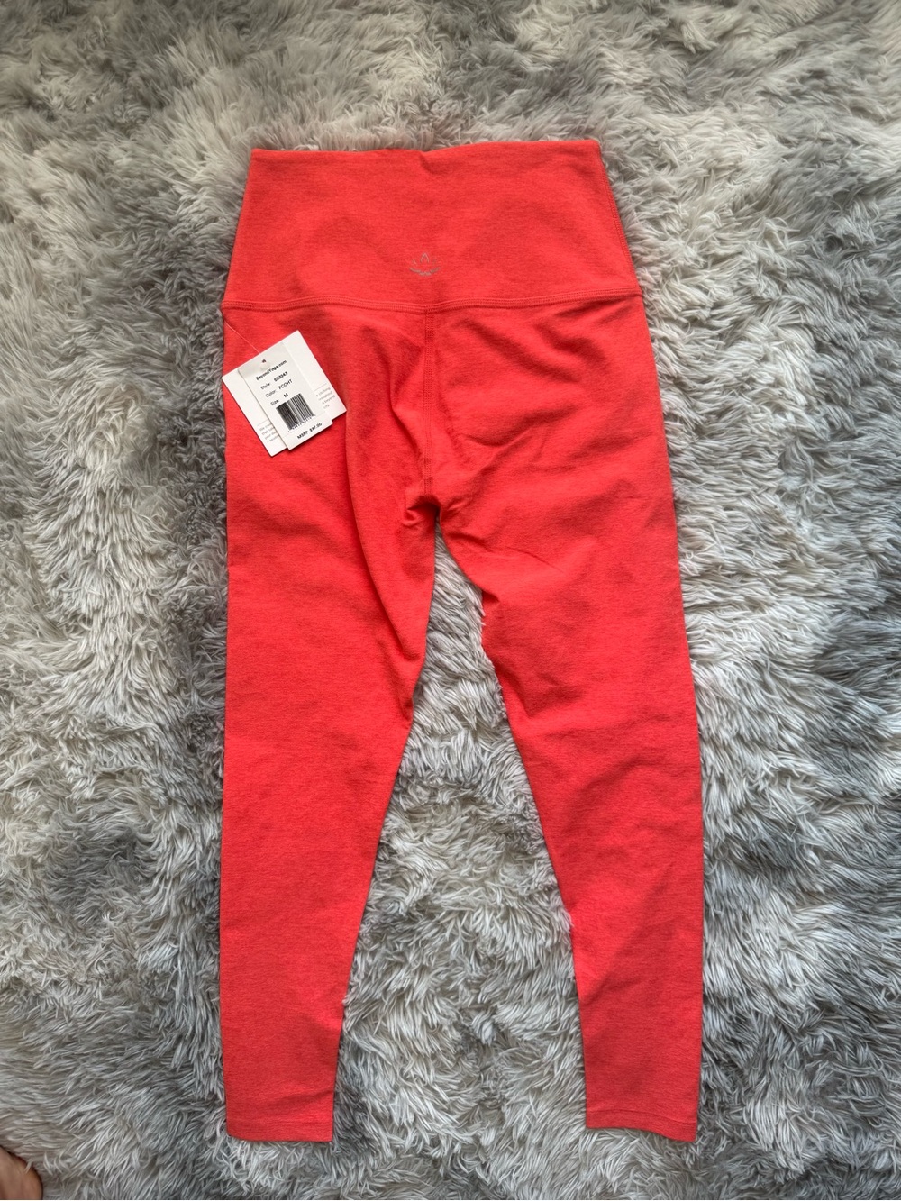 Beyond Yoga Coral Red Tank Top and High-Waist Shorts Set - Picture 5 of 8
